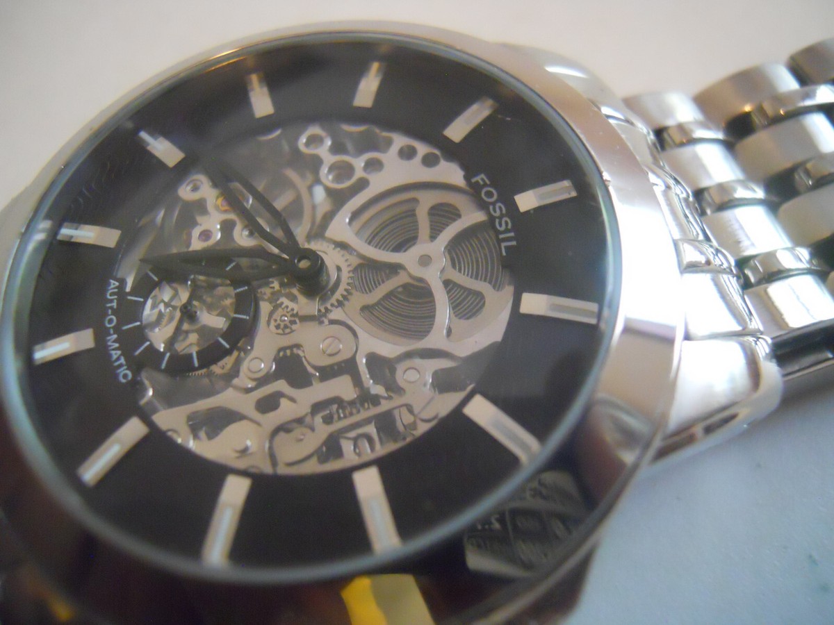 Fossil skeleton Automatic men's water resistant stainless steel