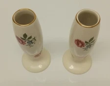 Lord Nelson Pottery 2 Vintage Small Floral Bud Vase Hand Crafted in England#3633