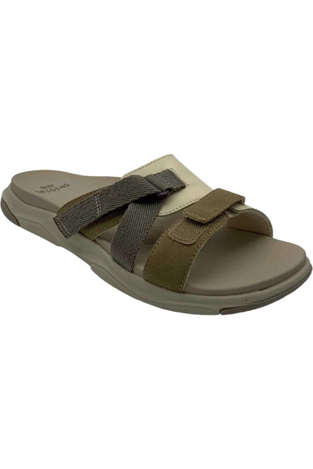 Earth Origins Suede Sport Slide Sandals Vara Cream