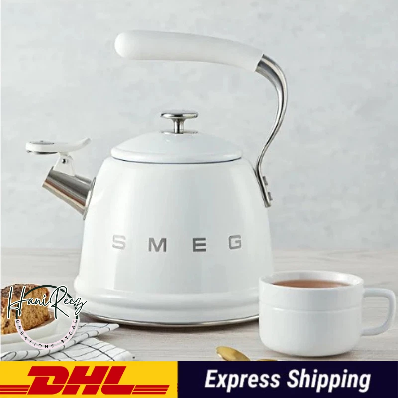 SMEG 全新 Whistling 茶水锅炉加热器 不锈钢炉灶 罐 DHL 船 — 第 3/4 张图片