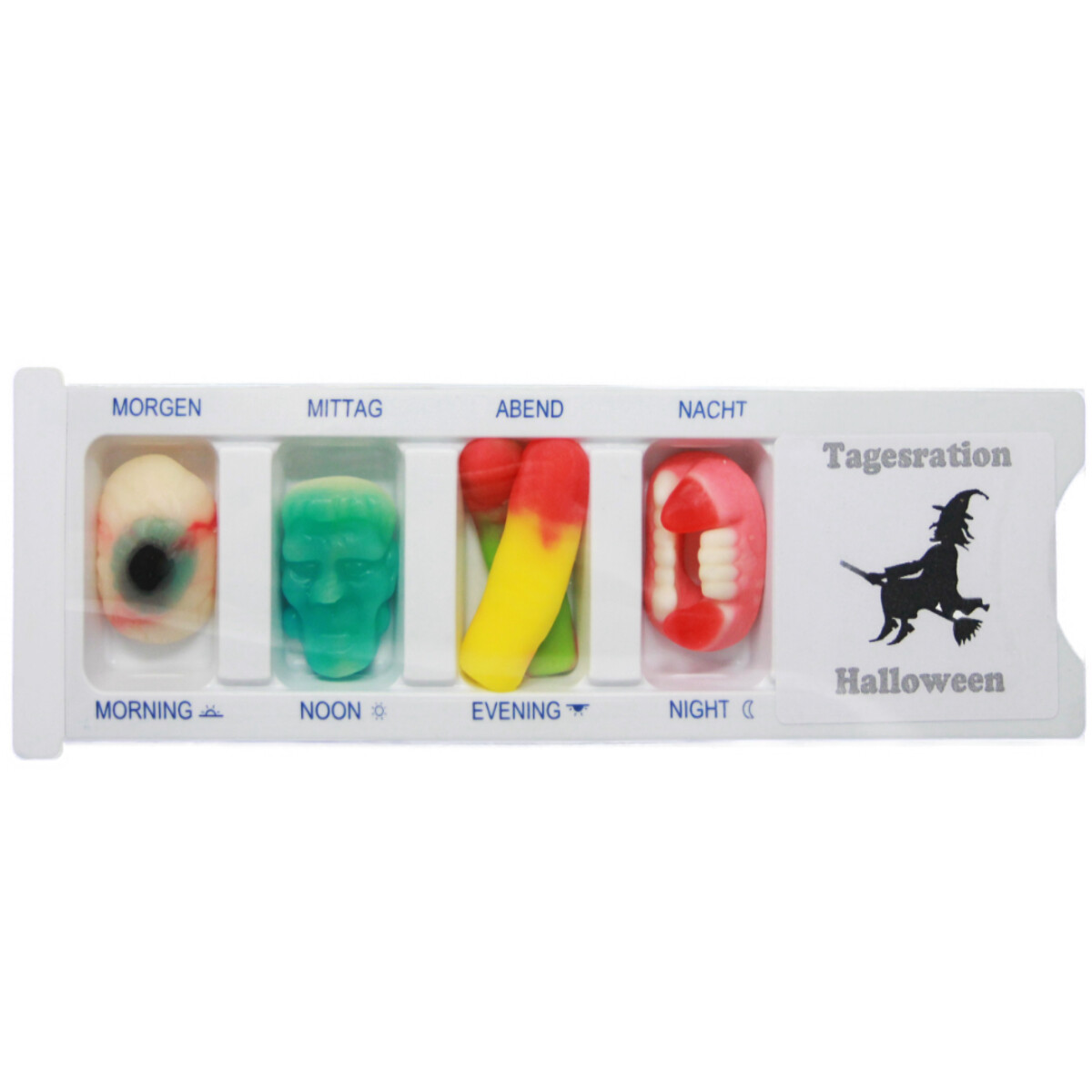 Caja De Tabletas Halloween Bruja Lleno De Gominolas Artículo De Broma 25g