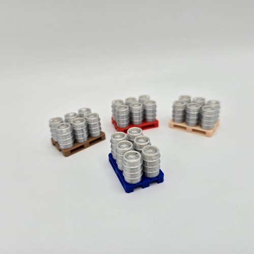 Barriles de cerveza escala 1/43,5 en palets "varios colores" calibre O - Imagen 2 de 7