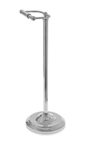 Blue Canyon Metal Chrome Pedestal Toilet Roll Holder Freestanding 43cm x 18cm