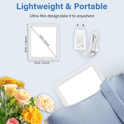 Tageslichtlampe mit 5 Helligkeitsstufen 10000 Lux LED Medizinprodukt 16 x 19cm - Bild 10 von 21
