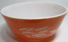 Vintage Pyrex Glass Mixing Bowl # 403 Autumn Harvest Wheat Rusty Orange Brown #2