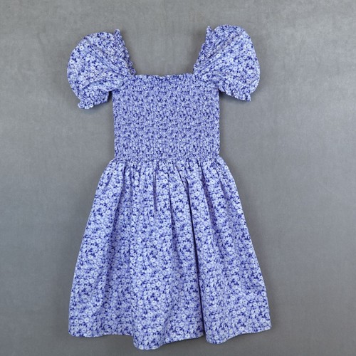 Janie and Jack Dress Floral Smocked Ditsy Floral Blue Girls Size 8 Lined