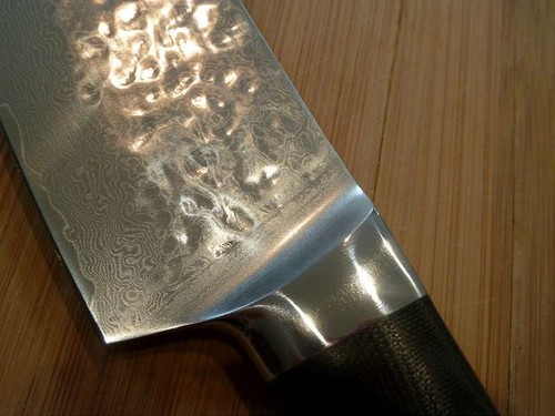Coltello universale in acciaio damascato - damascato - design martellato!!!!! - Foto 4 di 8