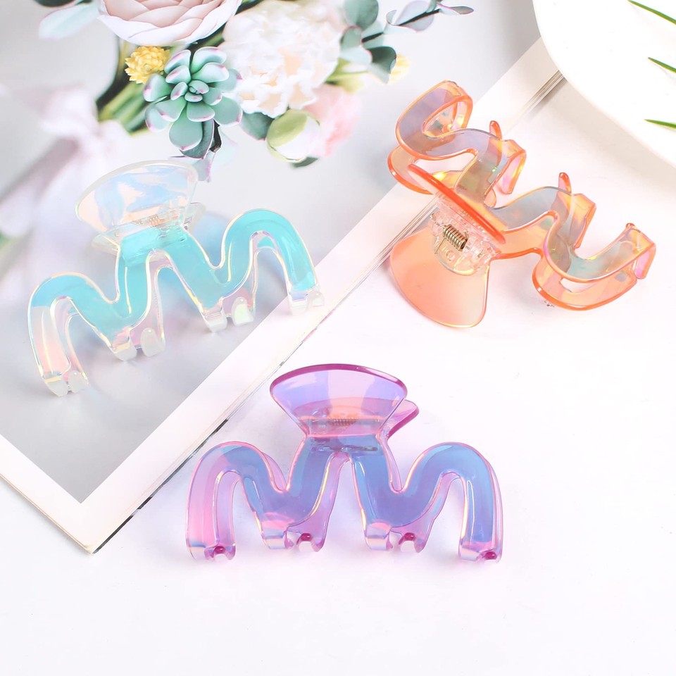 Jayongnee 3Pcs Hair Claw Clips for Thick Hair, Nonslip Claw Clip for