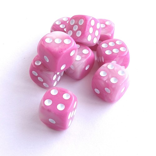 D6 Dice Set of 10 Polyhedral Marbled 6 Sided Role Playing RPG TTRPG Wargame 16mm - Picture 18 of 28
