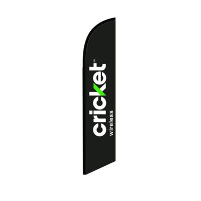 Cricket 2014 Black Swooper Flutter Feather Flag | 3ft W x 11.5ft Tall