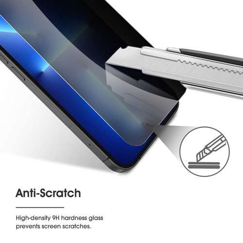 2-Pack Full Coverage Privacy Tempered Glass Screen Protector for iPhone 14 / - 第 4/9 張圖片