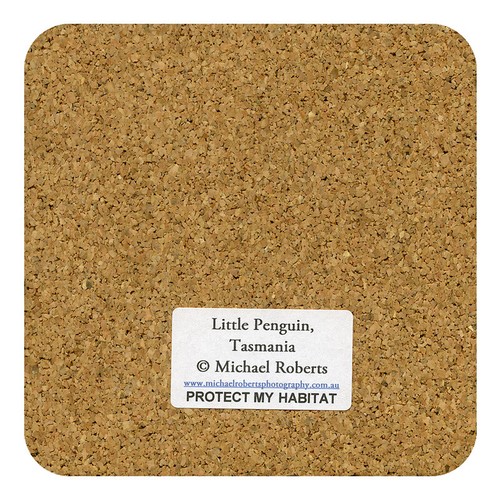 Little Penguin Drink Coaster (with cork backing) photographed in Tasmania - Picture 2 of 4