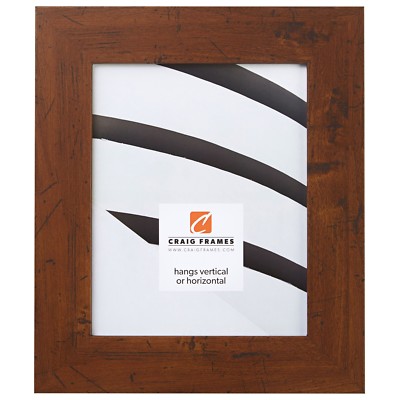 Craig Frames Flat 2'' Wide Distressed Rustic Brown Picture Frames & Poster Frames