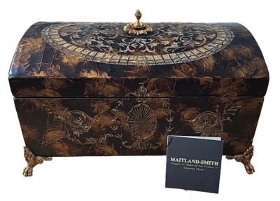 Large Labeled Maitland-Smith Ornate Hand Carved Penshell Box 15" Brass ...