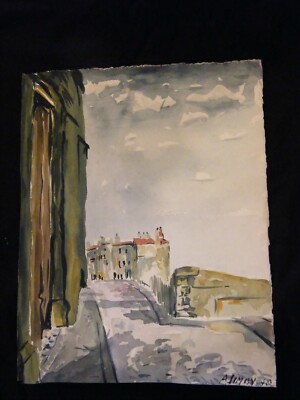 Metz Rue Aux Murs André Simon 1926-2014 1948 Artist Lorrain Watercolor