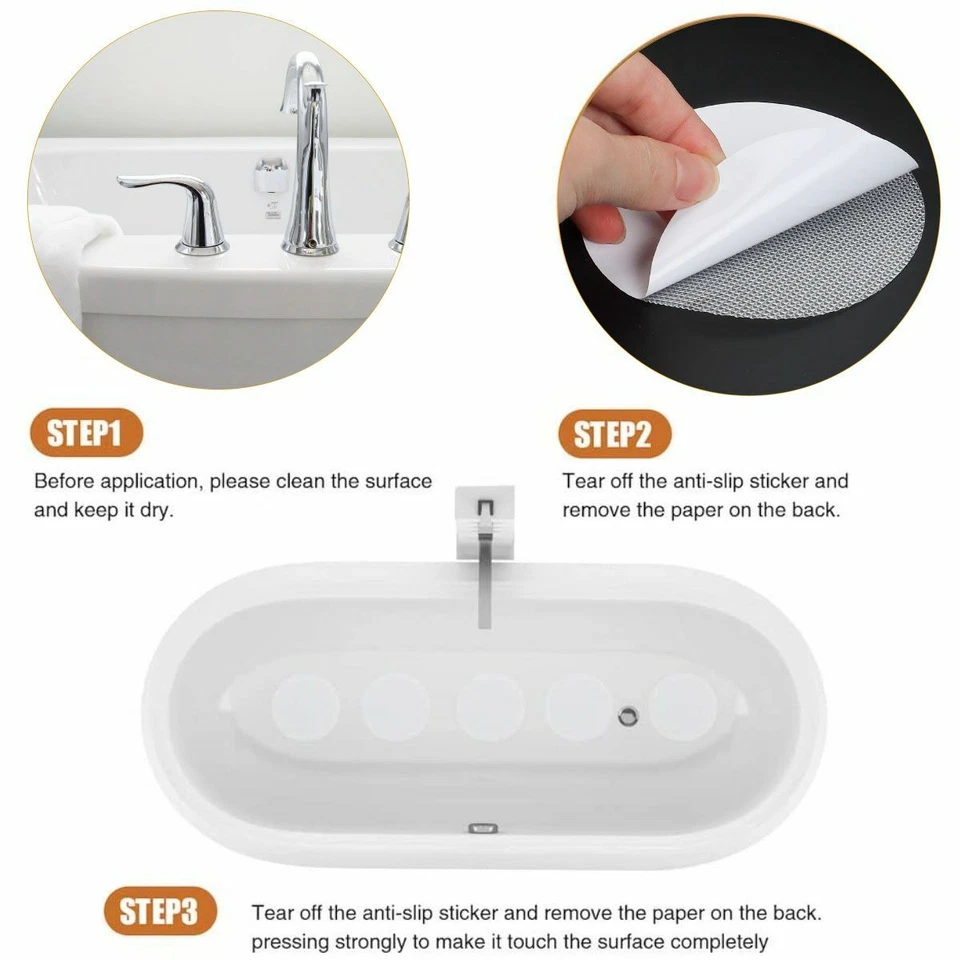 20x Pegatinas Antideslizantes para Bañera Ducha Tiras de Agarre Antideslizantes Pisadas de Seguridad para Suelo Foto 4 de 4