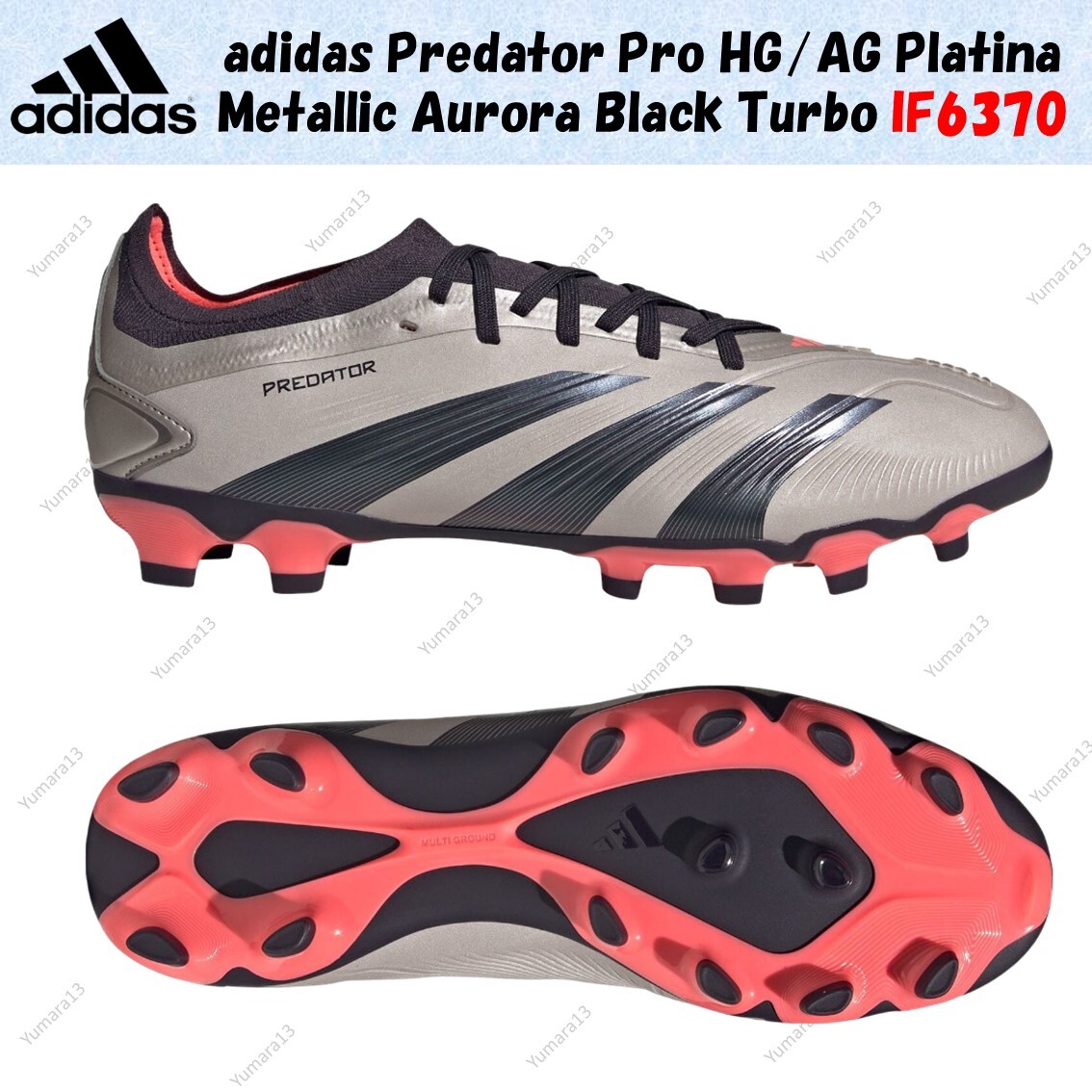 adidas Predator Pro HG/AG Platina Metallic Aurora Black adidas Predator Pro HG/AG Platina Metallic Aurora Black