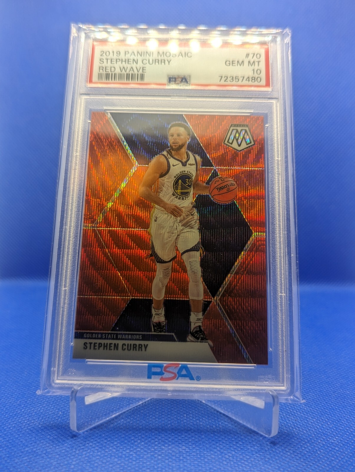 2019 Mosaic Red Wave Stephen Curry #70 PSA 10
