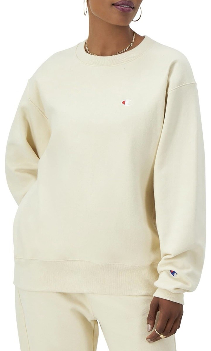 White Champion Women Crewneck Champion Crewneck Boyfriend Fit