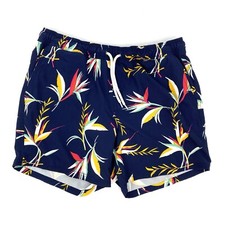 J Crew Large 6" Printed Swim Trunks Navy Floral