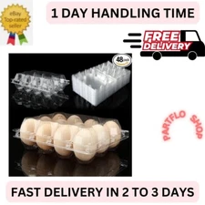 48PCS Egg Cartons Cheap Bulk, Empty Plastic Chicken Egg Carton, Each Holds 1 Doz