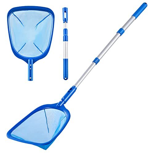 Pool Leaf Skimmer Rake Fine Mesh Net with Handle for Hot Tub Ponds Spas