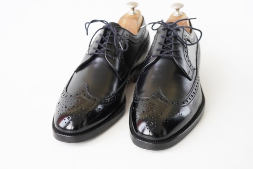 J.M. Barrett Scarpe Derby Uomo Pelle Nera Alare, Made in Italy Us7.5 Uk6.5 - Foto 5 di 18