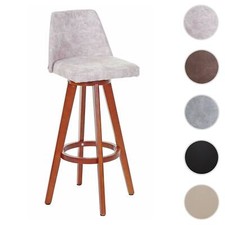 Barhocker HWC-C43, Barstuhl Tresenhocker, Holz Kunstleder oder Stoff drehbar