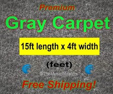 15' x 4' GRAY CARPET for Car Sub Speaker Box Cabinet Road Case Trunk Liner Grey