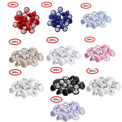 20x 10mm Mini Satin Fabric Covered Sewing Buttons Shank Coats Clip Craft Replace