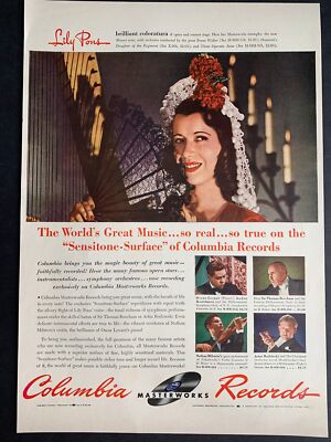 Vintage 1942 Columbia Records Lily Pons Print Ad