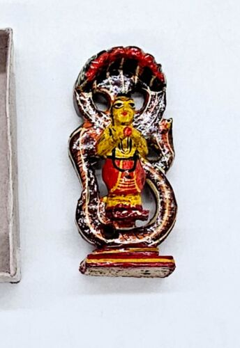 Hindu Deity Figure Saraswati Goddess Mini Handmade Original Box 2 Arms - Picture 2 of 7