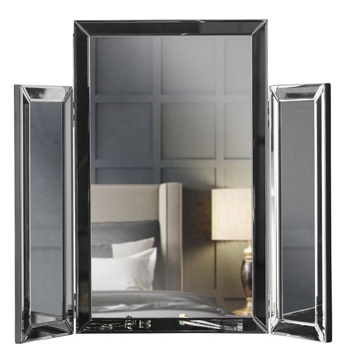 Paloma Tri Fold Vanity Mirror Venetian Bevelled Glass For Makeup Dresser Desktop - Picture 2 of 7