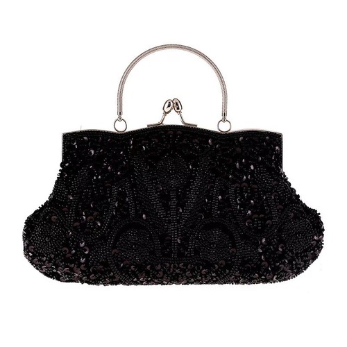 Women Top Handel Bead Sequined Party Bridal Wedding Handbag Prom Evening Clutch - Picture 29 of 72