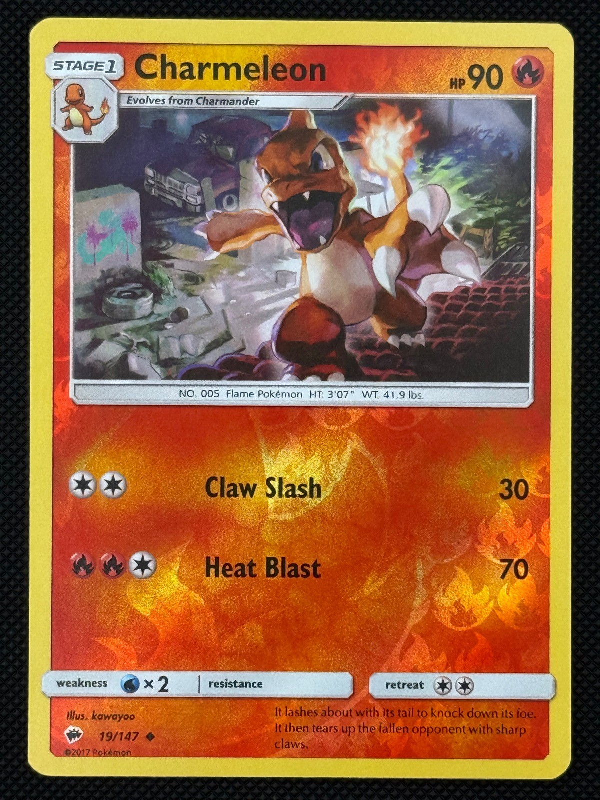 Charmeleon 19/147 Uncommon Burning Shadows Reverse Holo Near Mint