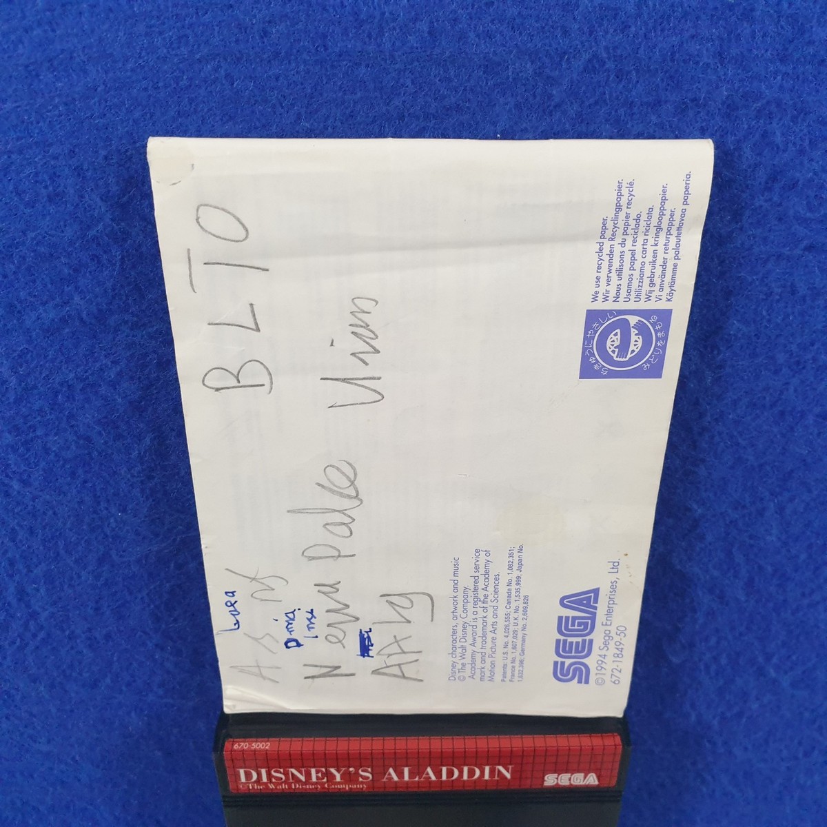 Master System ALADDIN *x Disney's Boxed & Manual PAL REGION FREE