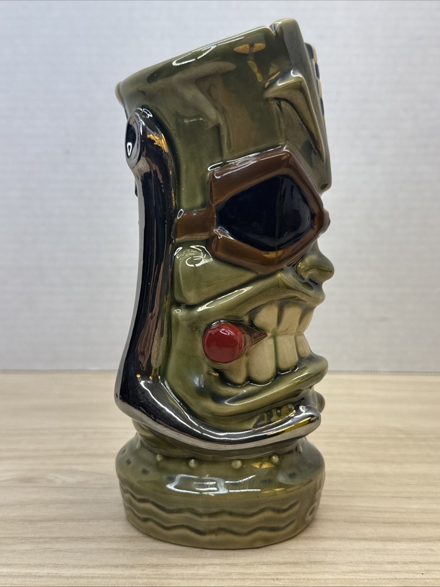Tiki Farm “High Octane” Tiki Mug 2012 Tony Squindo Green Glaze