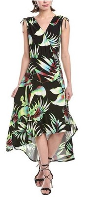 RACHEL Rachel Roy Eulalie MIDI Dress, Lime Tropical Small New