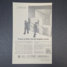1950 AT&T American Telegraph Bell Telephone Laboratories Vintage Print Ad Lens