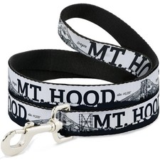 Dog Leash 6-FEET Orgeon MT. HOOD Scenery White/Grays WIDE 1.5"
