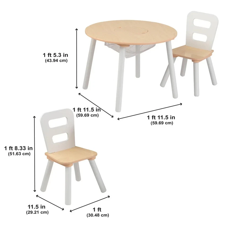 ¡NUEVO! Juego de Mesa y Silla Redonda KidKraft 3 Piezas Edades 3+, Blanco, Envío Gratis EE. UU. Foto 4 de 4