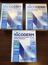 3-Pack NicoDerm CQ Step 1 Stop Smoking Aid Clear Nicotine Patches 14 Count Each
