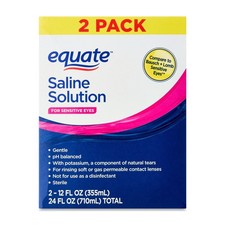 Equate Saline Solution for Sensitive Eyes, 12 fl oz, 2 Pack