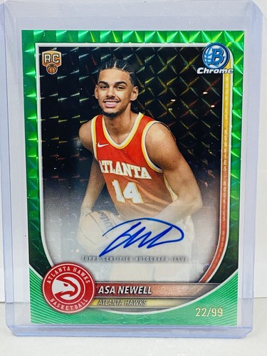 2025-26 Bowman Chrome Asa Newell RC Auto Green Geometric #22/99