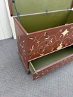 67230 Rustic Primitive Hamd Painted  Blanket Storage Chest with Drawer — photo 5