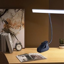 LED Clamp Desk Light for Reading Studying Crafting 3Color Touch Control USB