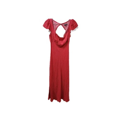 Wild Fable milkmaid Maxikleid rosa gepunktet Empire Spitze kokett feminin xxs - Bild 1 von 4
