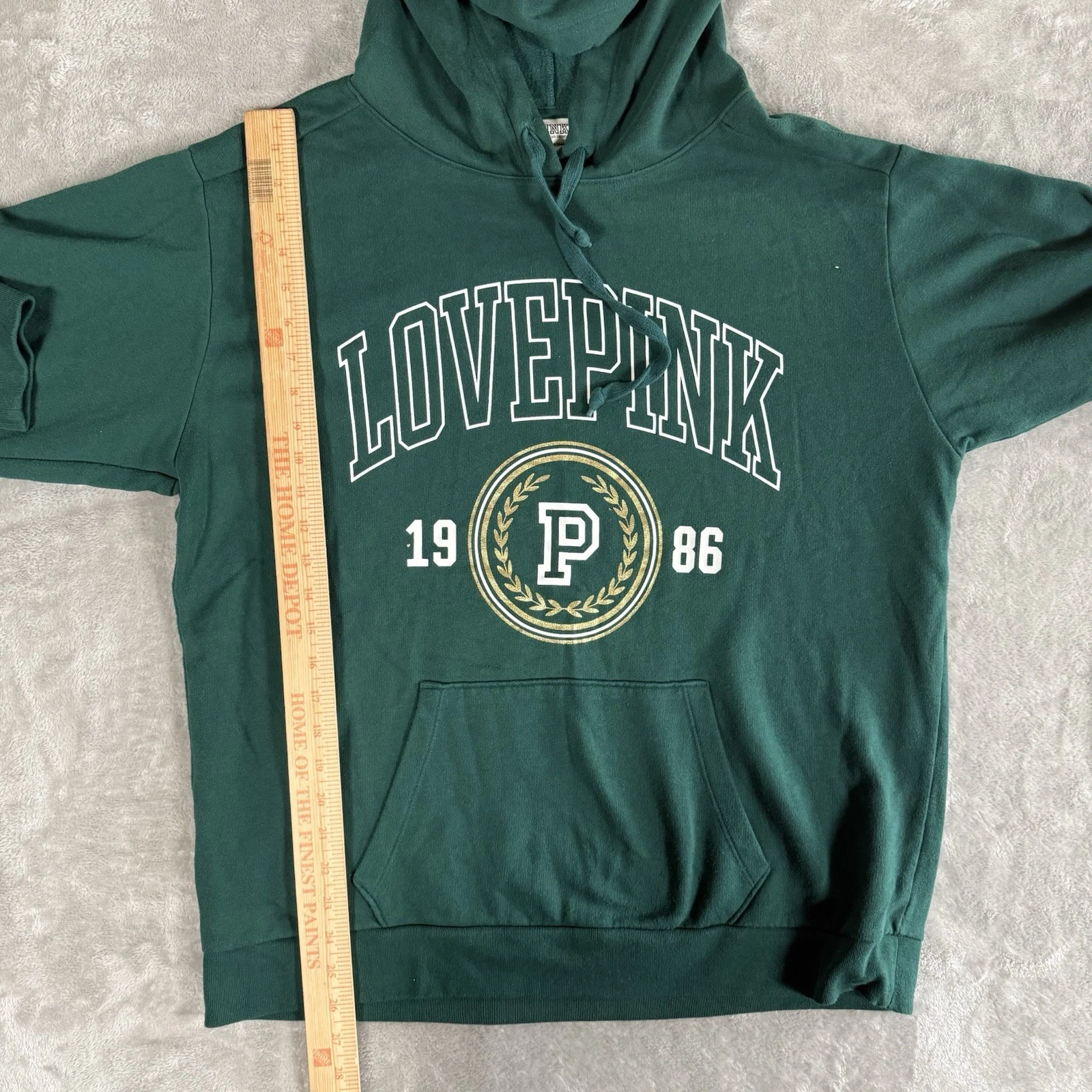 UNDERCOVER Felpa Pinky By Victoria Secret verde con cappuccio donna pullover in pile grande