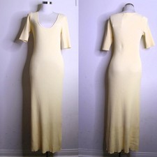 NWT Ganni Butter Yellow Bodycon Maxi Dress - Large
