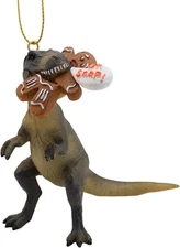 T Rex Eating Gingerbread Man Cookie Oh Snap! Christmas Tree Dinosaur Ornament